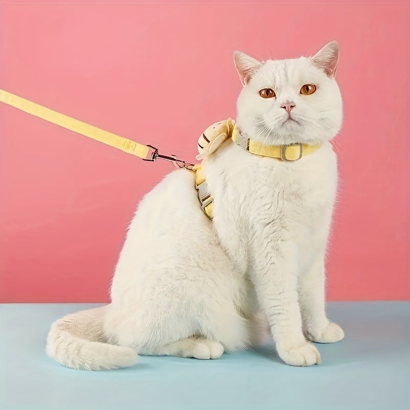 Cat Harness Leash Set With Cute Bee Plaid Cats Escape Proof | Other