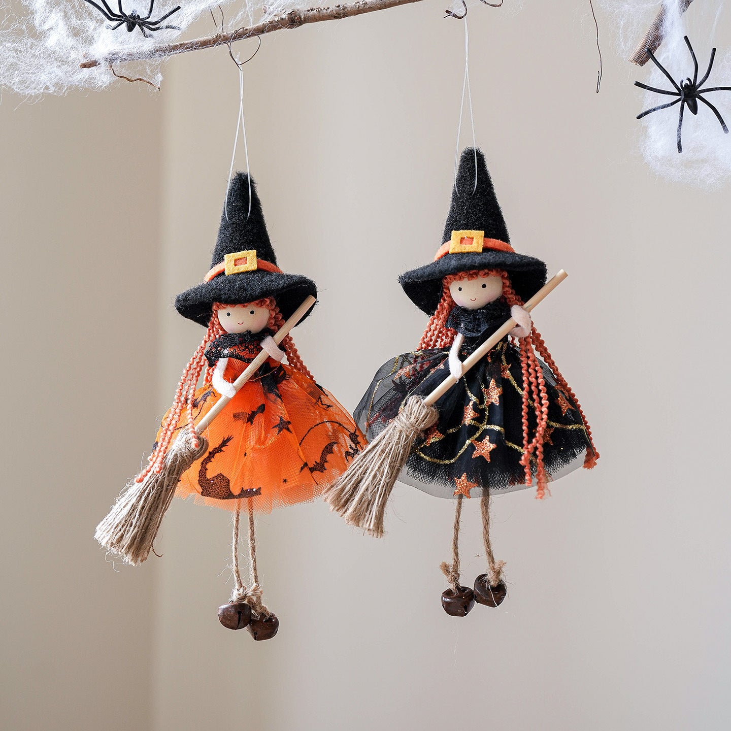 Halloween Mesh Broom Girl Angel Christmas Tree Pendant | Other