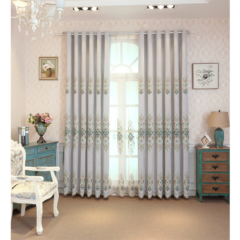 Slub Cotton Embroidery Curtain Fabric | Other