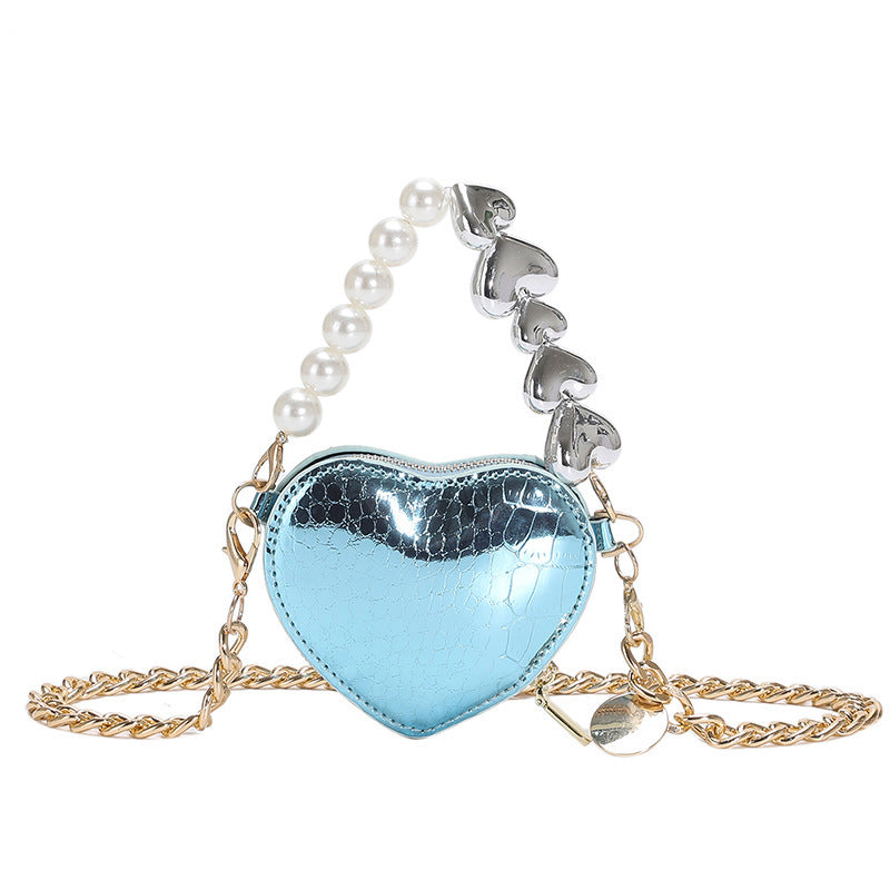 Mini Love-shape Pearls Handbag Fashion Cute Chain Lipstick B | Luggage & Bags