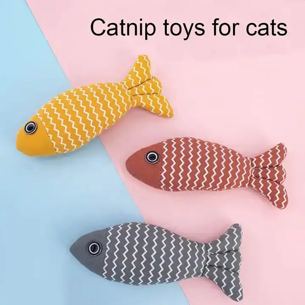 Burlap Fish Catnip Cat Toy, Throw Pillow, Teething Cat Toy, | Electronic Learning Toys