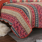 Three Piece Set Of Cotton And Linen Style Cotton Wash Quilt | Other