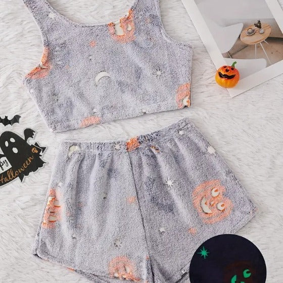 Women's Halloween Luminous Flannel Pajamas | Other