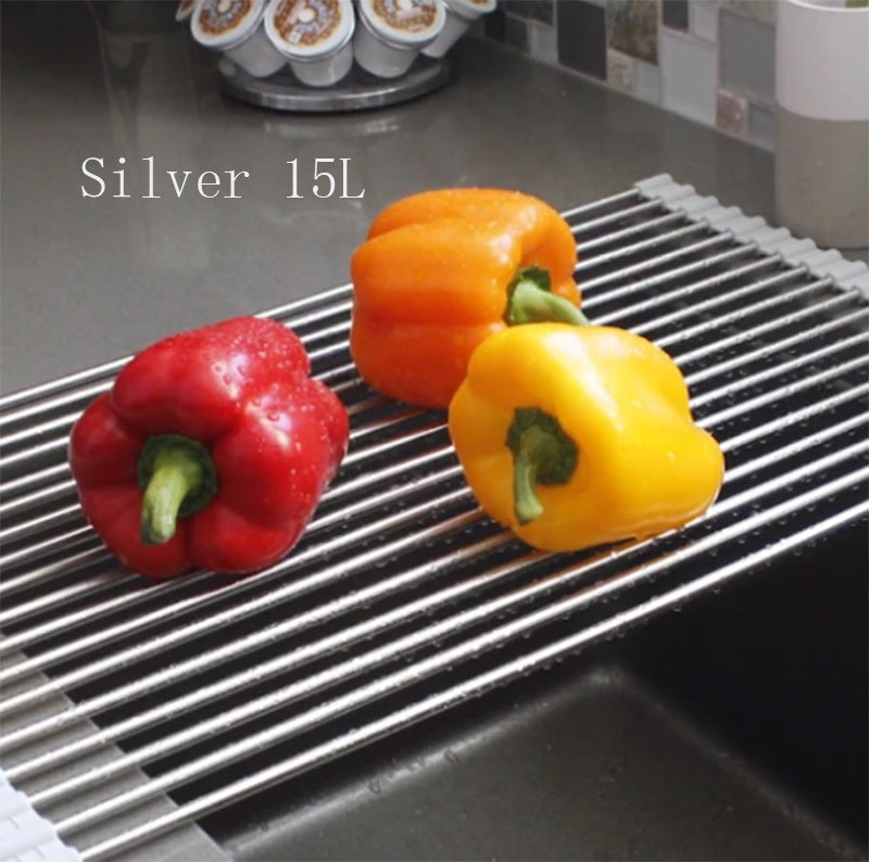 Folding Kitchen Drain Sink Rack Stainless Steel | Other