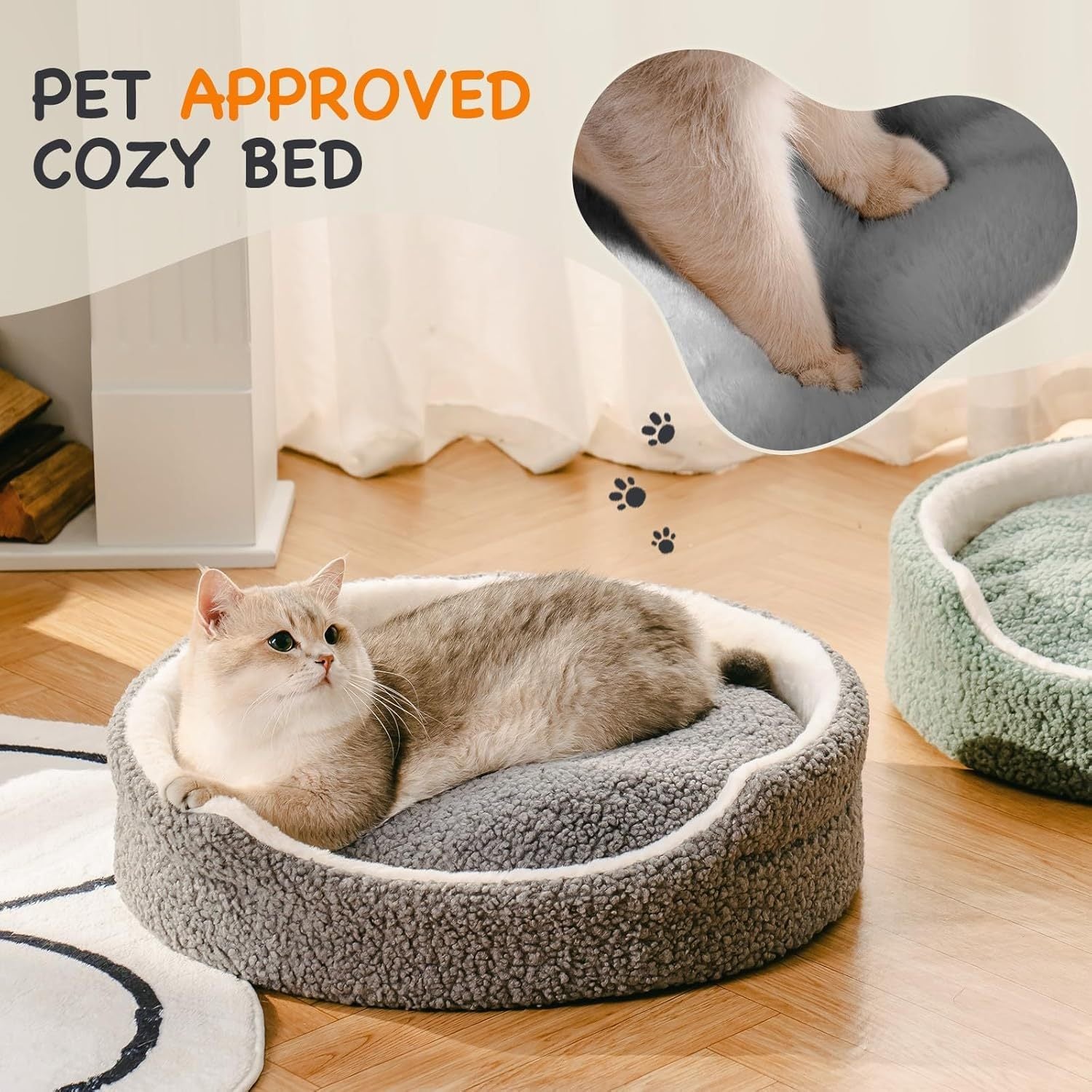 Mewoo Washable Pet Bed For Small Dogs & Cats - 23x23x7 Inch | Other