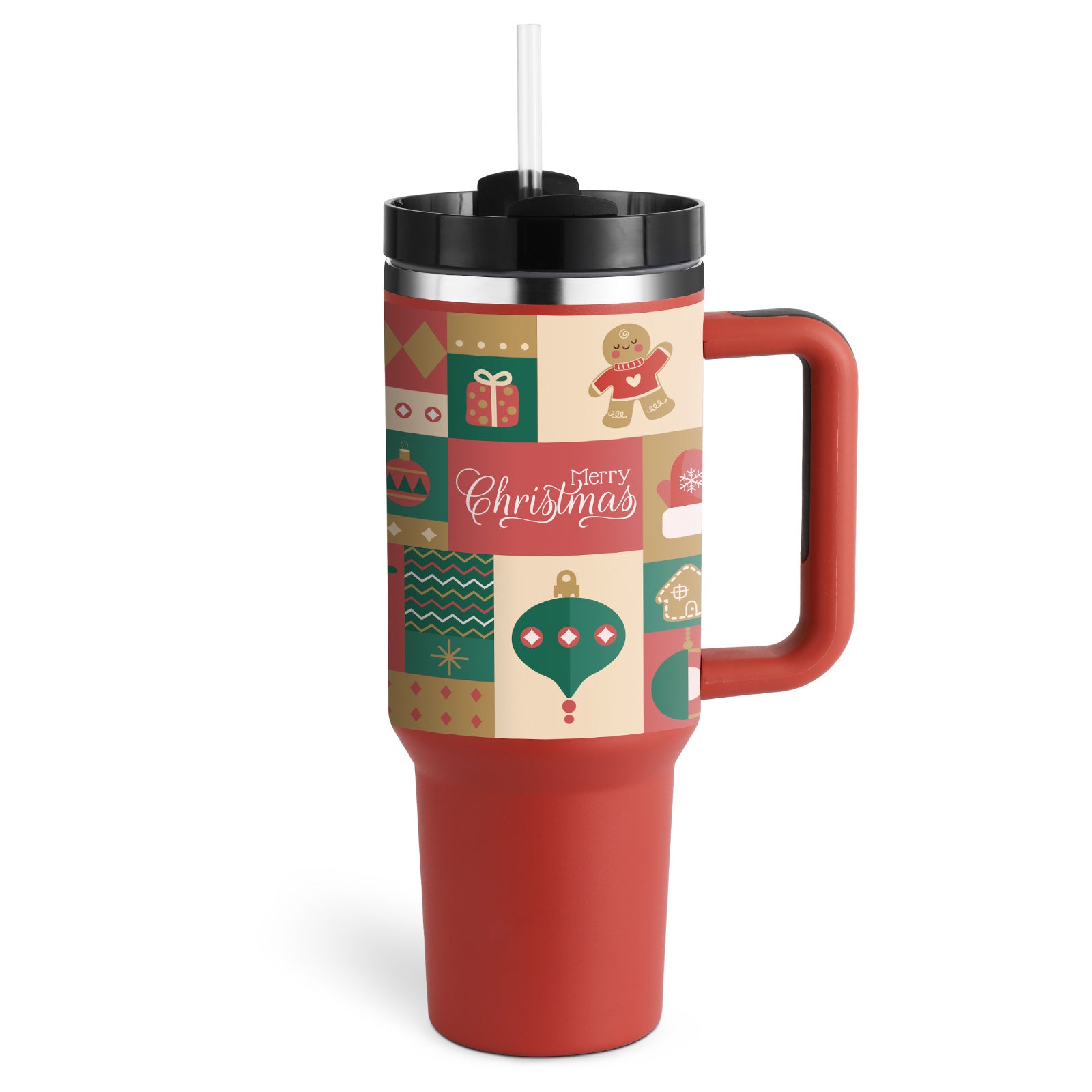 40 Oz Tumbler With Handle Straw Insulated, Stainless Steel S | Other