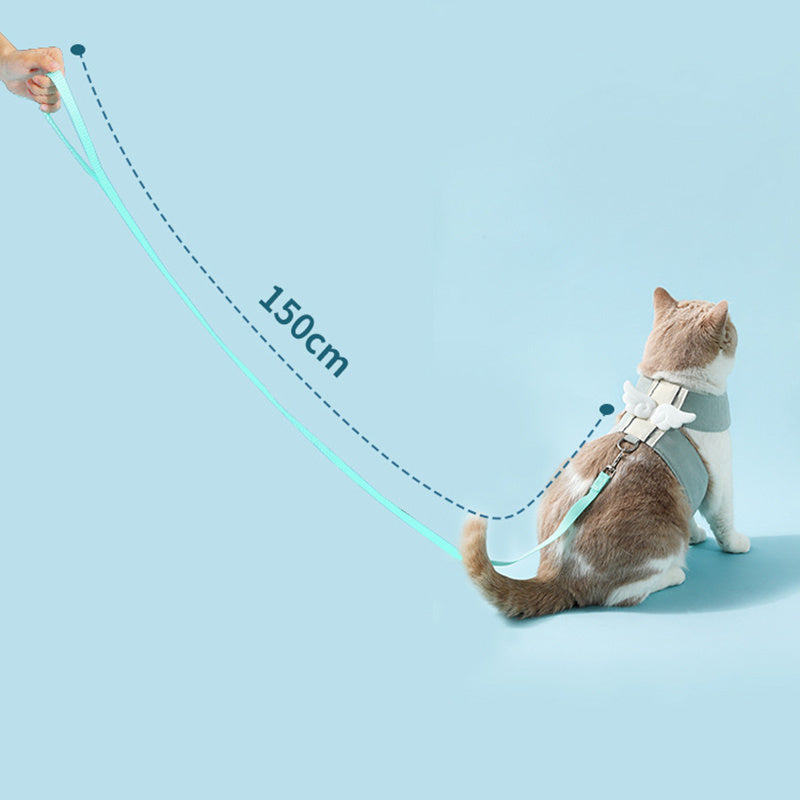 Adjustable Pet Cat Leash Set, Angel Wings Design, Breathable | Other