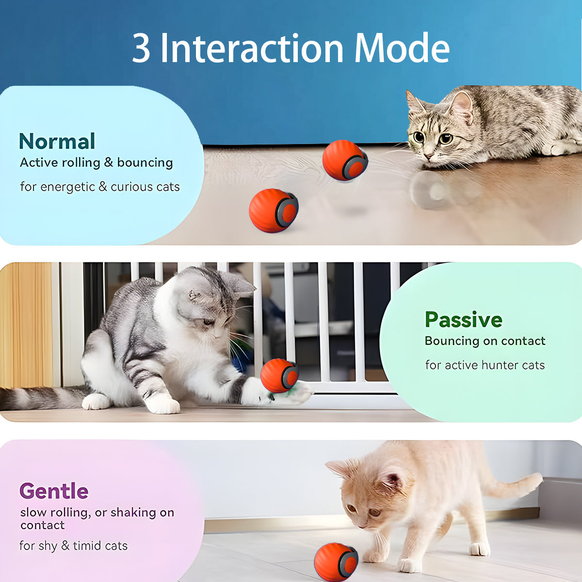 2025 Smart Interactive Cat Ball,type-c Rechargeable Interact | Other