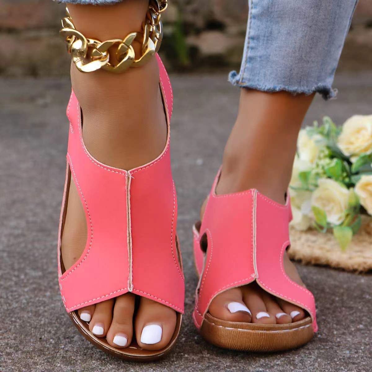 Summer Wedges Sandals With Elastic Band Design Casual Fi | Other