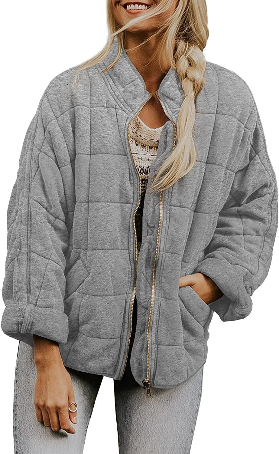 Winter Zip-up Stand Collar Coat With Pockets Fashion Solid C | Other