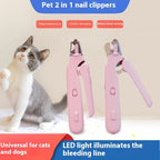 2 In 1 Pet Nail Clippers With Led Light Dog Cat Special Bloo | Other