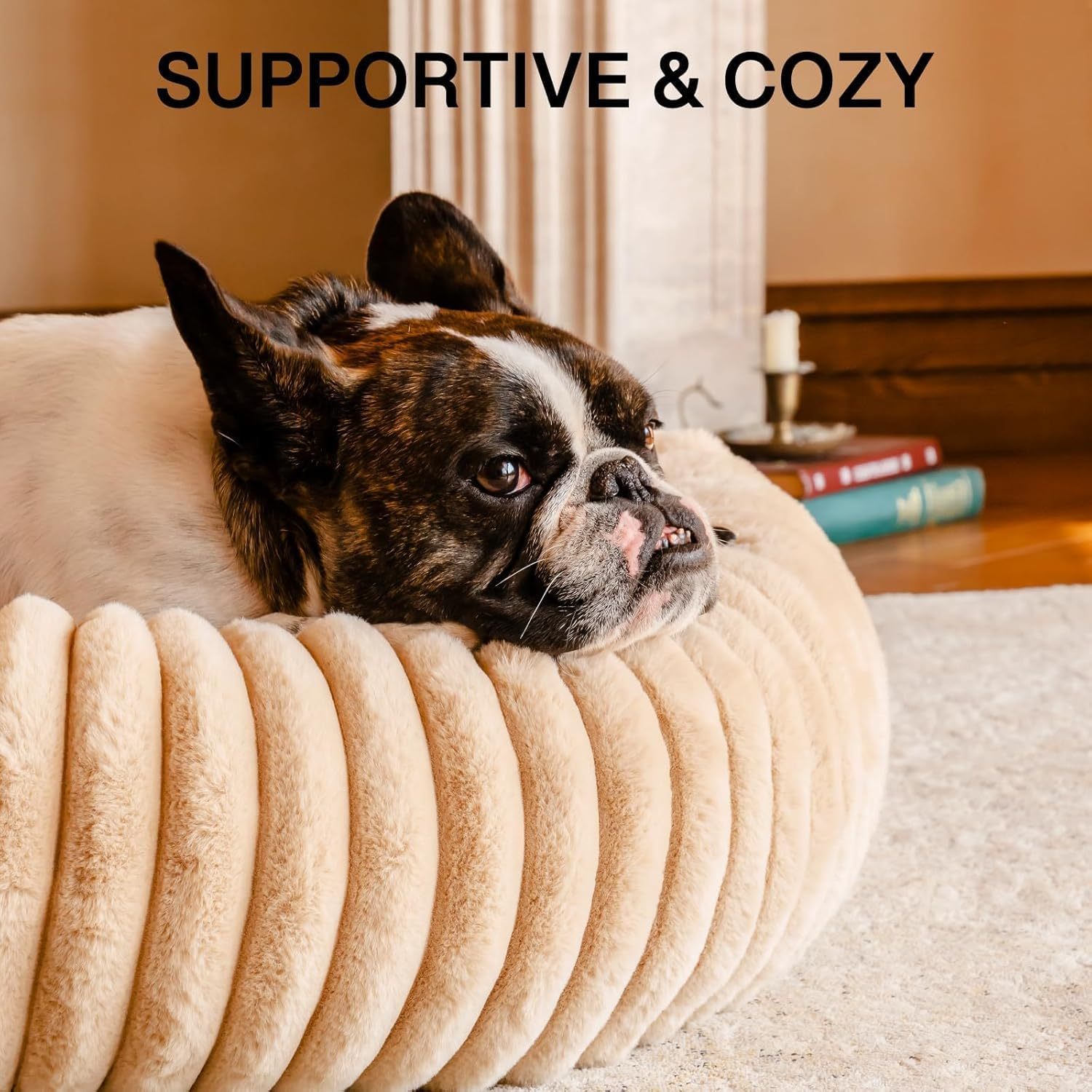Mewoofun Donut Dog Bed For Medium Dogs - Calming Pet Bed Wit | Other