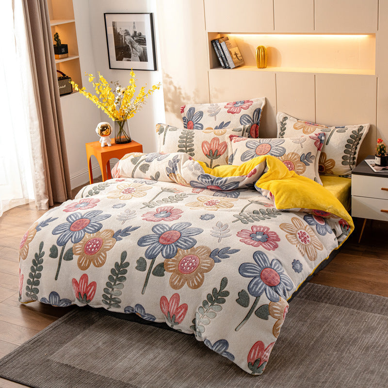 Four-piece Bedding With Velvet Sheets To Keep Warm Milk Velv | Other