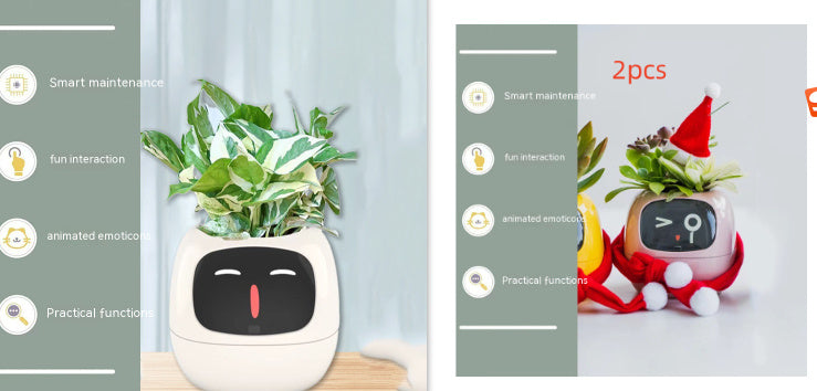 Smart Planter with AI Sensors – Interactive Plant Care with 49+ Expressions & Real-Time Monitoring