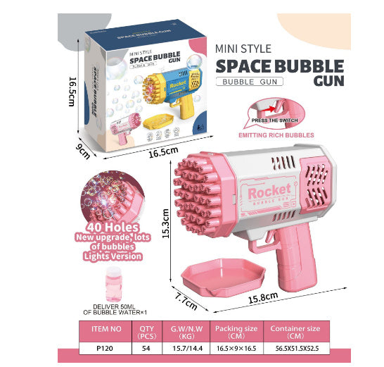 Bubble Gun Rocket 69 Holes Soap Bubbles Machine Gun Shape Au | Other