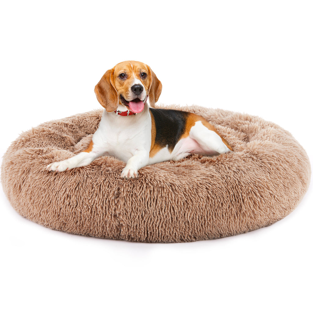 24 Inch Anti-slip Round Fluffy Plush Faux Fur Cat Bed, Fits | Other