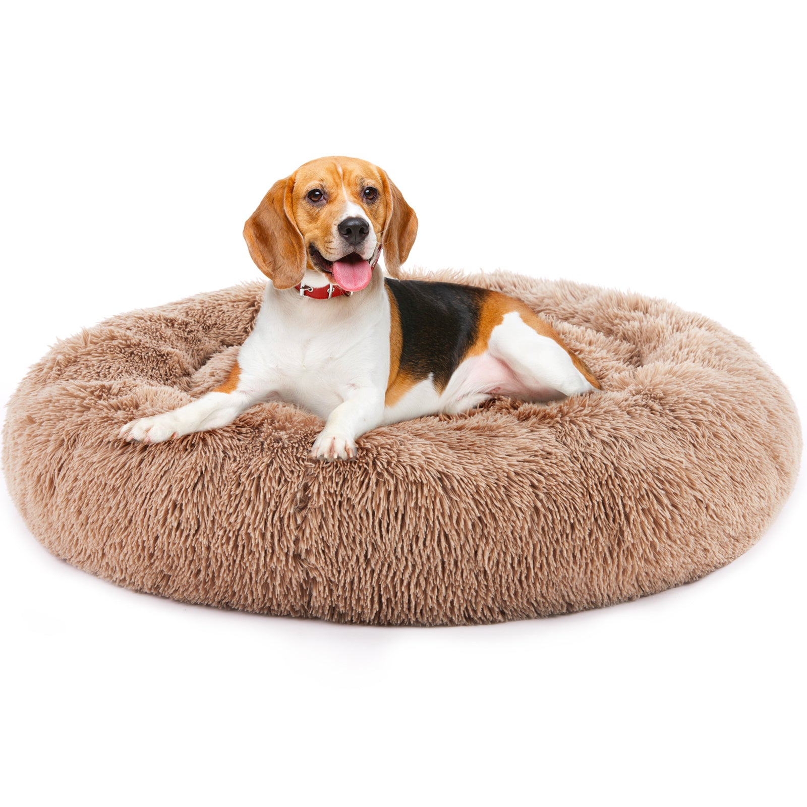24 Inch Anti-slip Round Fluffy Plush Faux Fur Cat Bed, Fits | Other