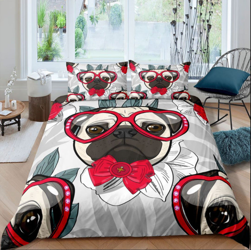 3d Pug Digital Printing Bedding Set | Other