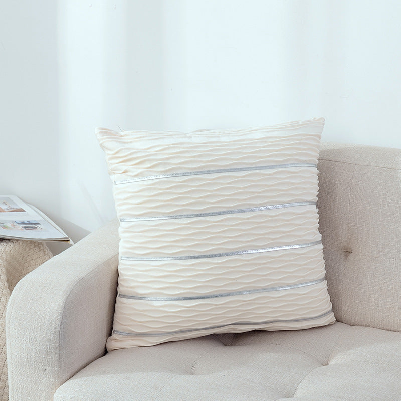 Simple Luxury Striped Velvet Pillow Cover Pillow Cushion Cov | Other
