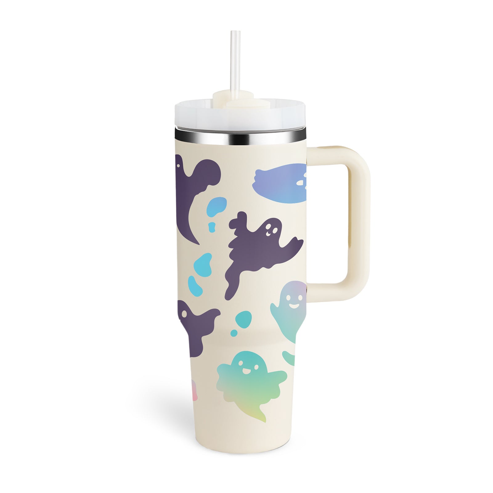 40 Oz Tumbler With Handle Straw Insulated, Stainless Steel S | Other