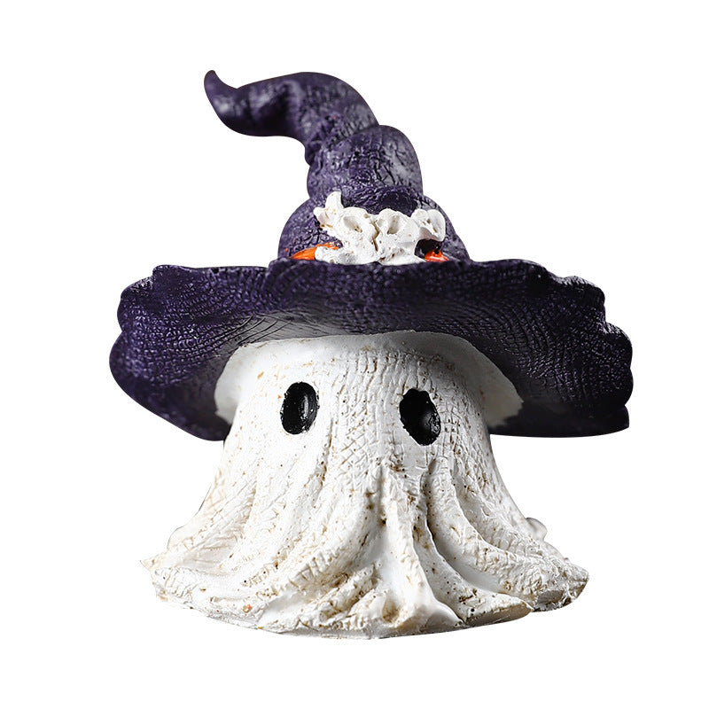 Resin Decoration Halloween Wizard Hat Ghost Ornaments | Other