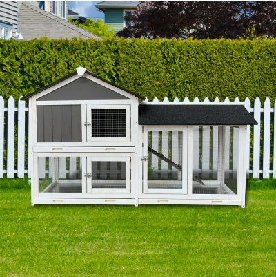 Detachable Pallet Ramp Wooden Outdoor Rabbit Hutch With Walk | Other
