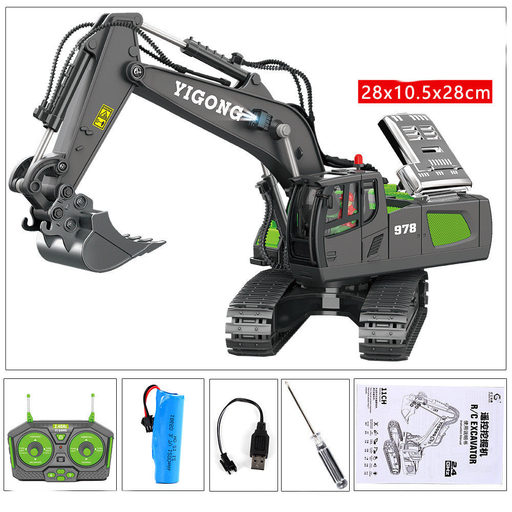 Children's Simple Alloy Charging Excavator Toy Car | Electronic Learning Toys