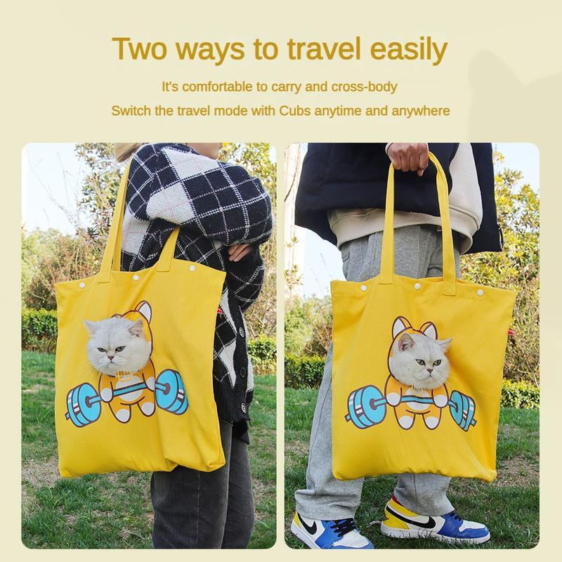 Pet Canvas Shoulder Bag, Cute Animal Shapedcat Carrier Canva | Luggage & Bags