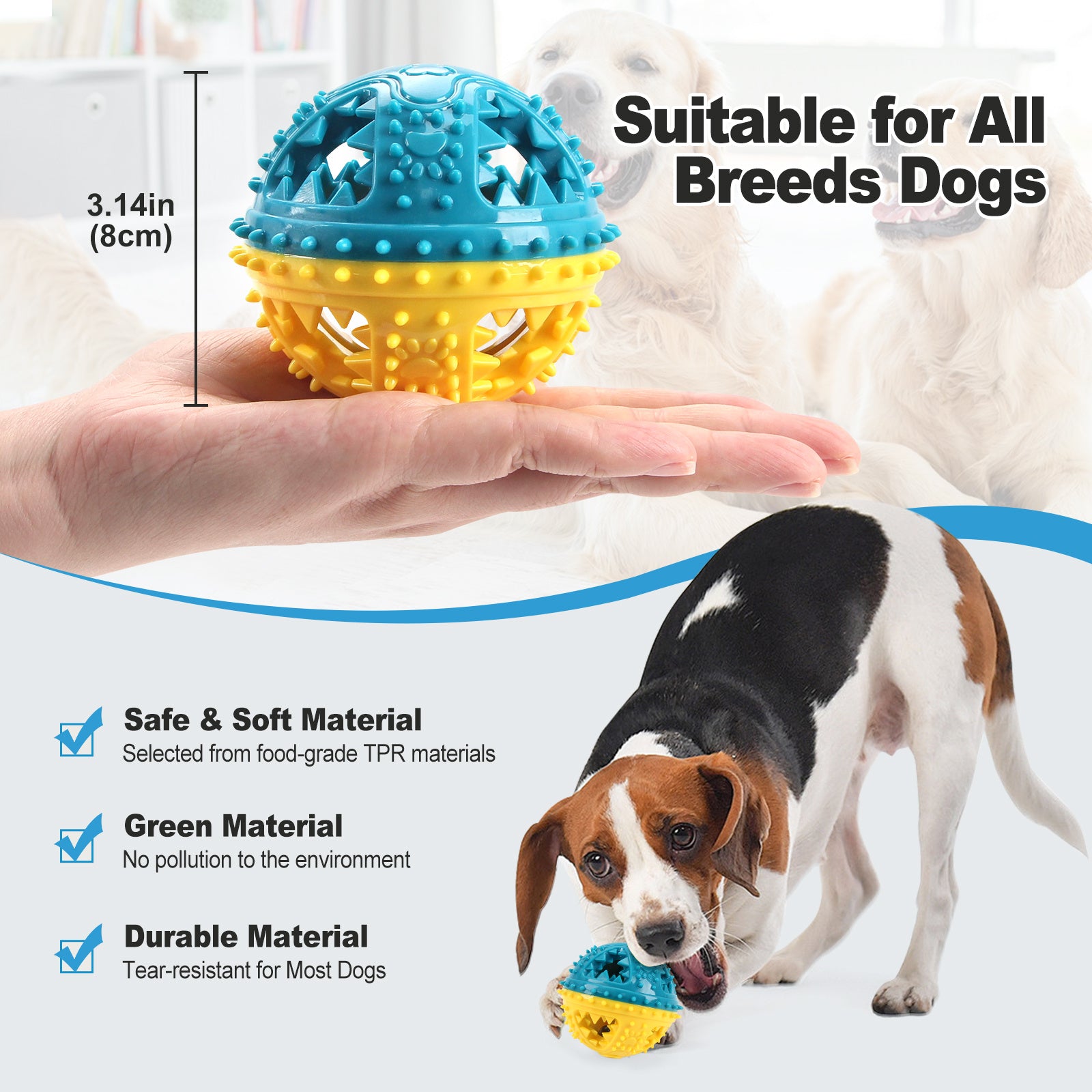 Dog Chew Toy Grinding Teeth Sound Ball Toy Leaking Food Ball | Electronic Learning Toys
