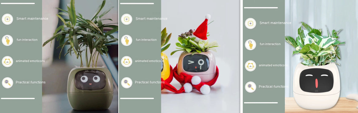 Smart Planter with AI Sensors – Interactive Plant Care with 49+ Expressions & Real-Time Monitoring