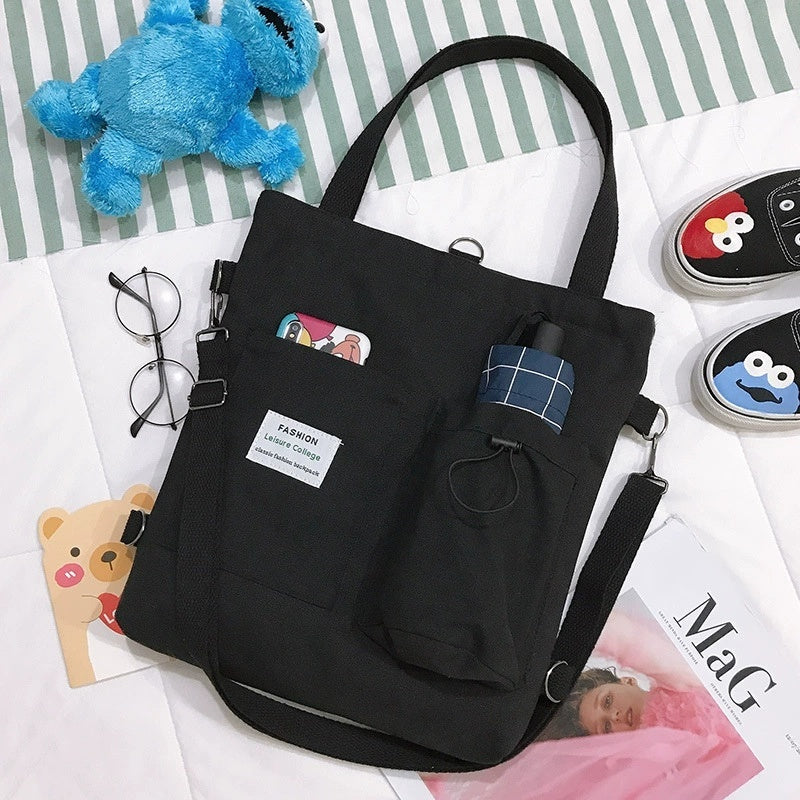 Harajuku Canvas Bags Students Handbag With Pockets Preppy Bu | Luggage & Bags
