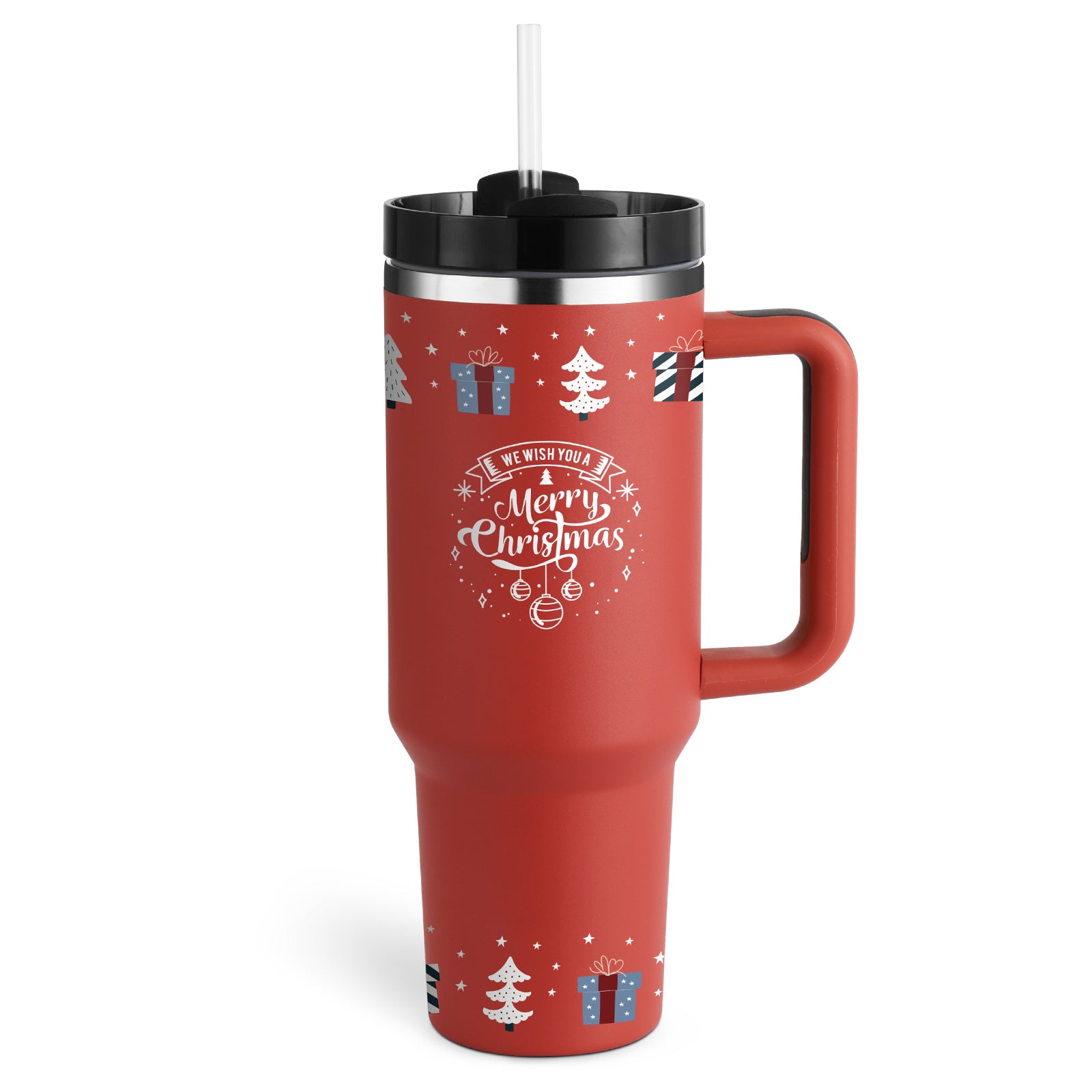 40 Oz Tumbler With Handle Straw Insulated, Stainless Steel S | Other