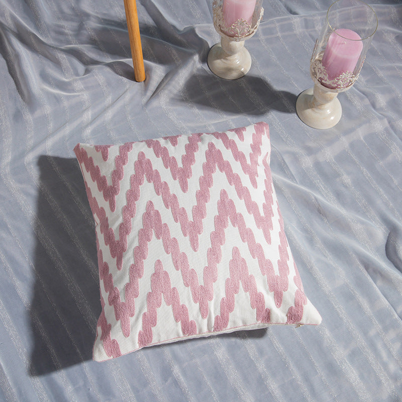 Geometric Cotton Embroidered Pillowcase | Other