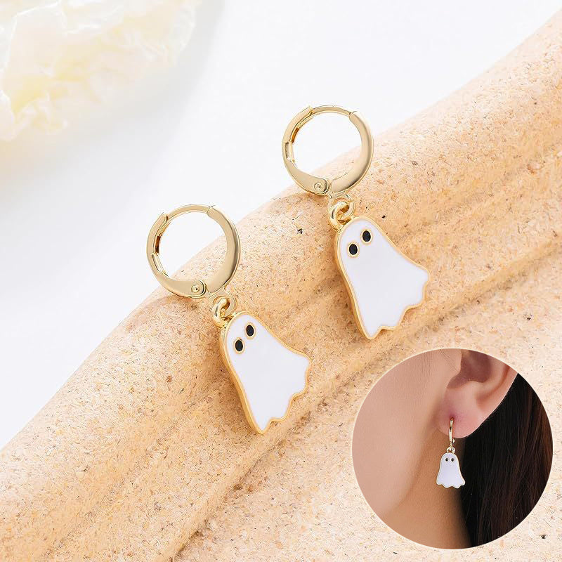Halloween Ghost Earrings For Women Gold Ghost Huggie Hoop Ea | Jewelry & Accessories