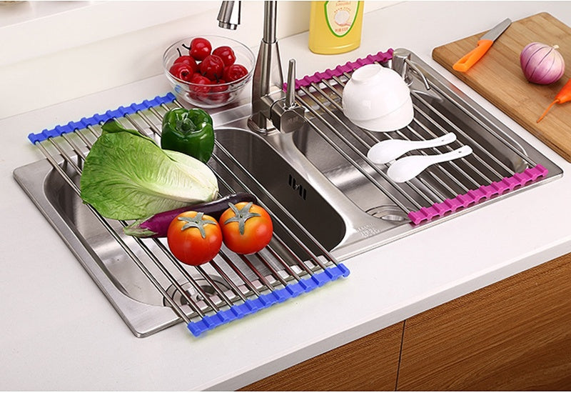Folding Kitchen Drain Sink Rack Stainless Steel | Other
