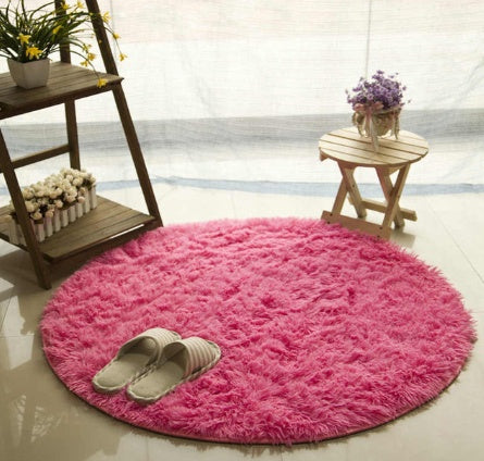 Fluffy Round Rug Carpets For Living Room Decor Faux Fur Carp | Other