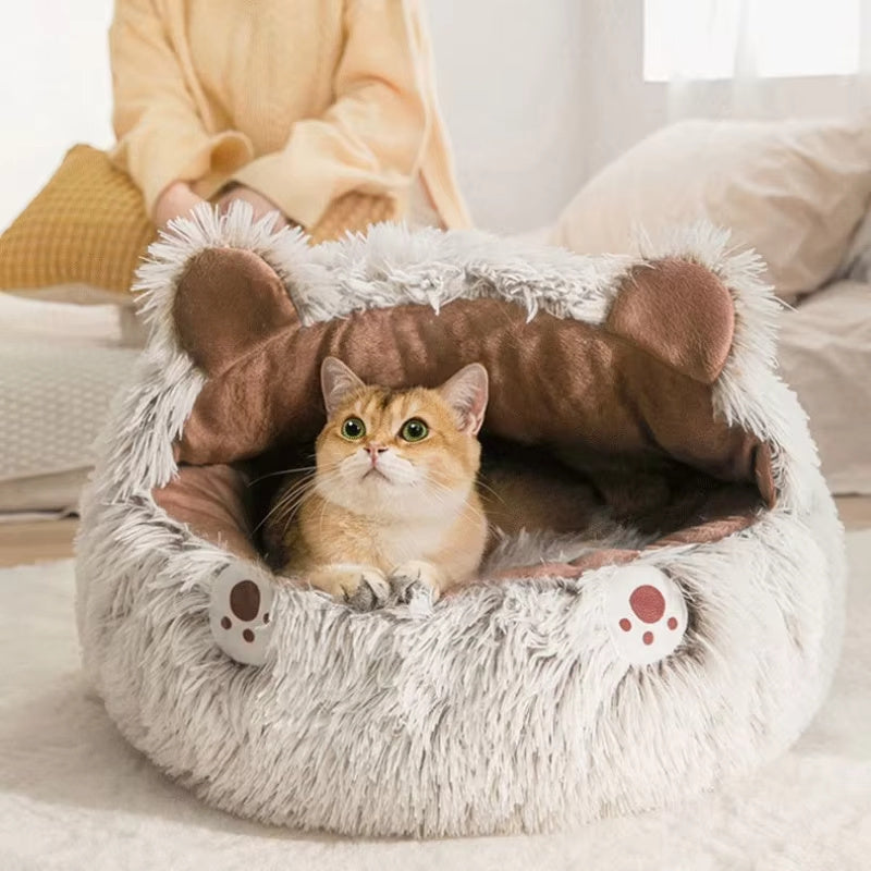Winter Long Plush Pet Cat Bed Round Cat Cushion Cat Hous | Other