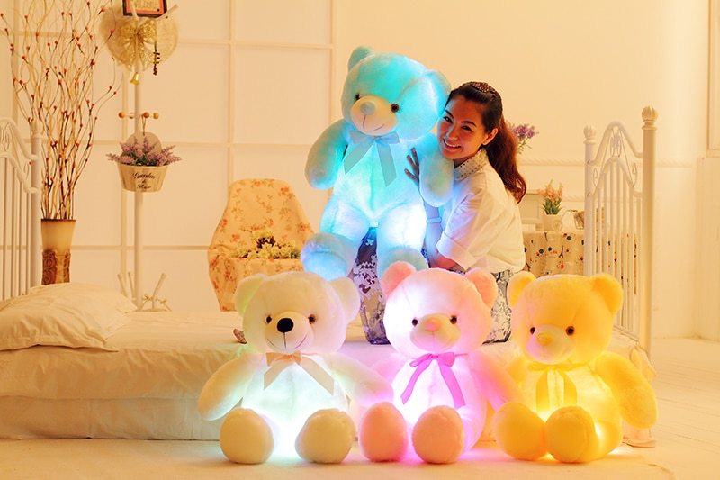 Creative Light Up Led Teddy Bear Stuffed Animals Plush Toy C | Electronic Learning Toys