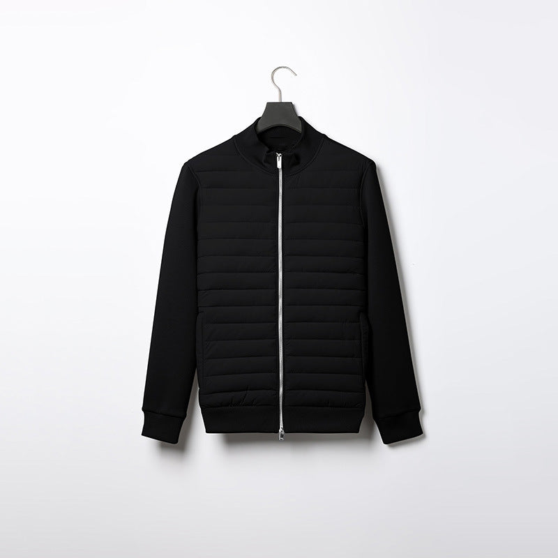 Lightweight Stand Collar Coat For Men Fashion Stitching Knit | Other