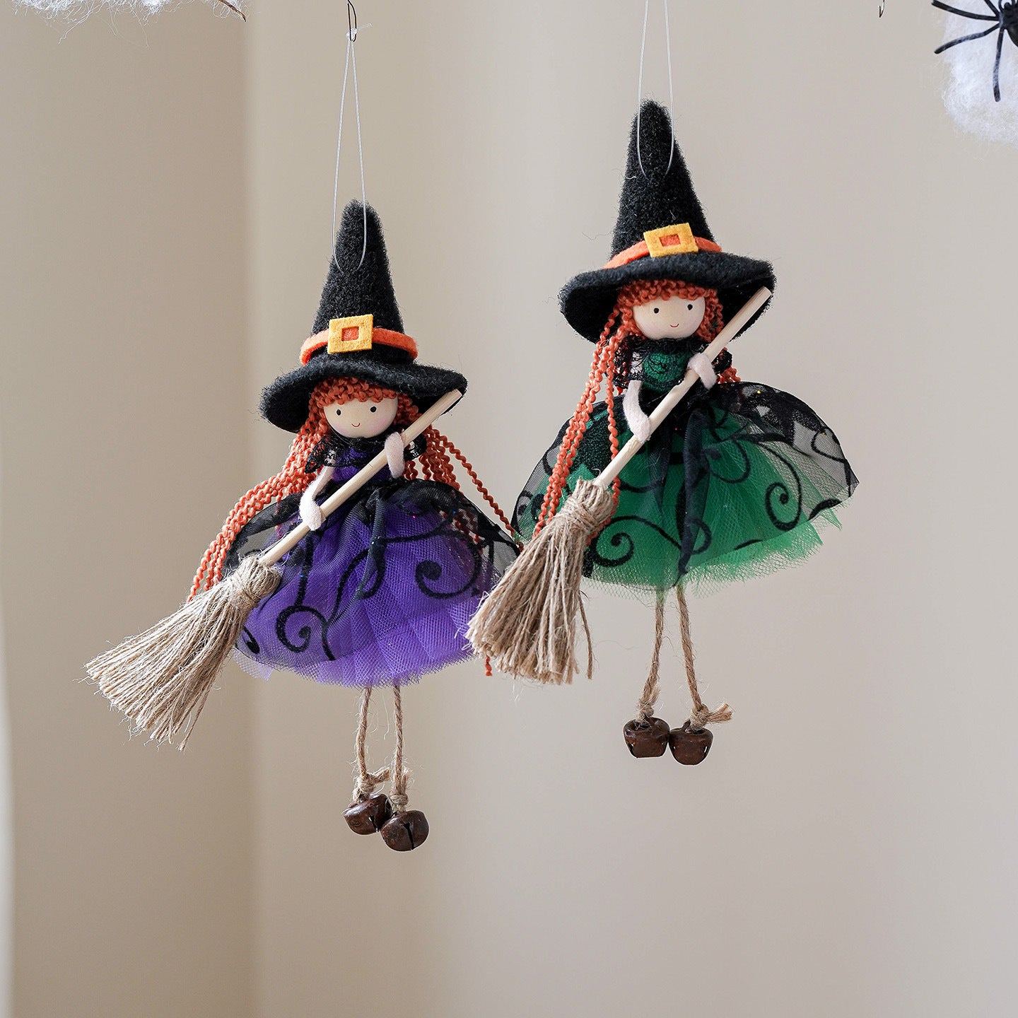 Halloween Mesh Broom Girl Angel Christmas Tree Pendant | Other