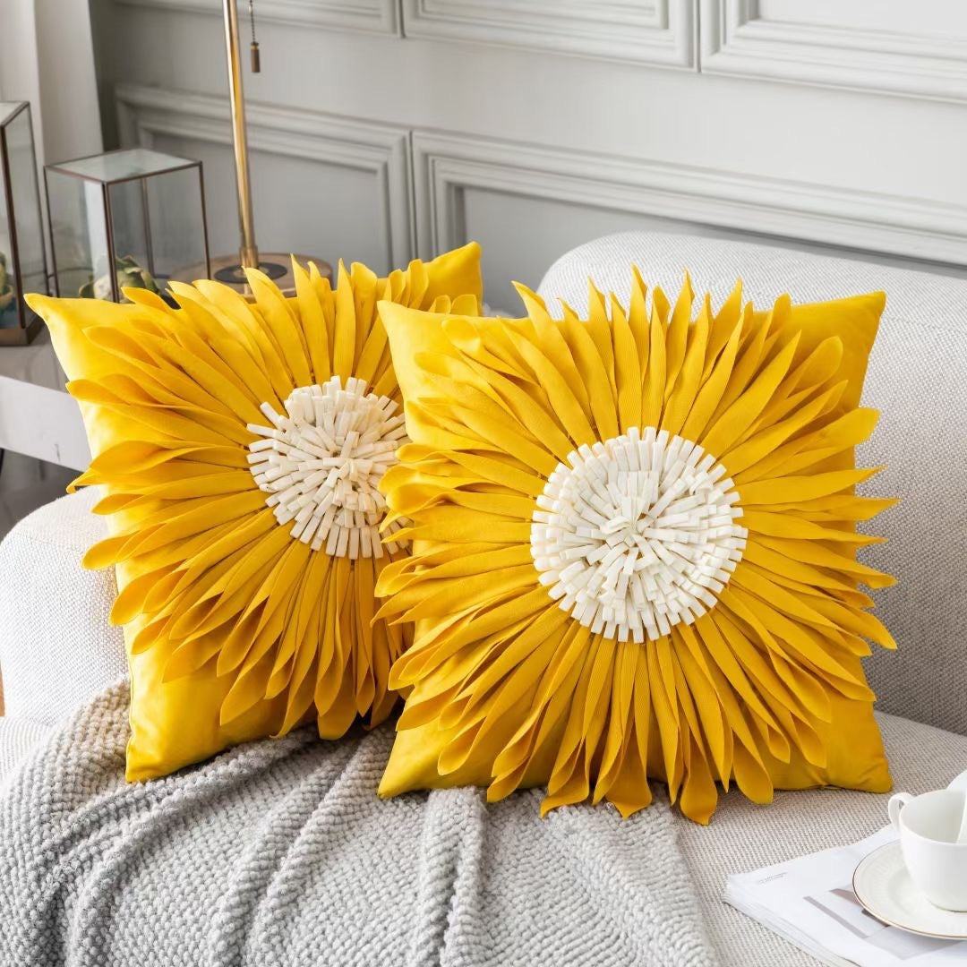 Fashion Modern Style White Throw Pillows Velvet Stitching 3d | Other