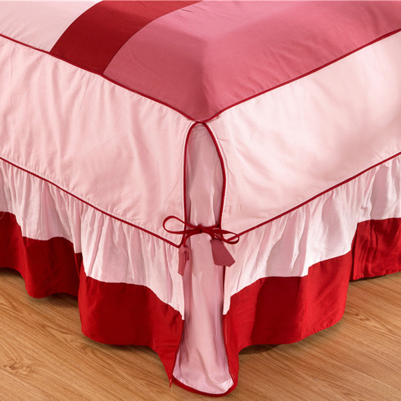 Solid Color Cotton Bed Skirt Set Of Four | Other
