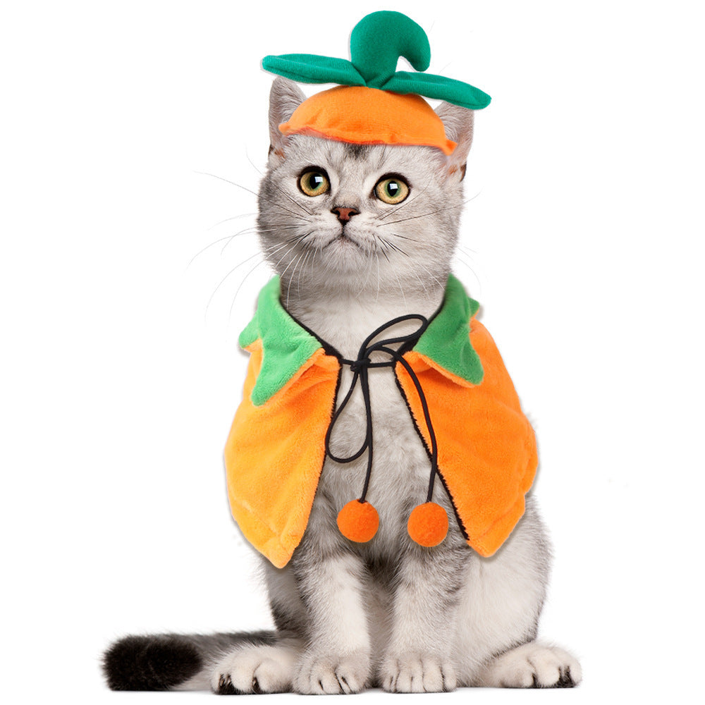 Halloween Pumpkin Double-sided Dog Cloak Cat Halloween Ornam | Other