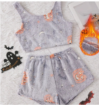 Women's Halloween Luminous Flannel Pajamas | Other