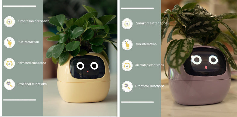 Smart Planter with AI Sensors – Interactive Plant Care with 49+ Expressions & Real-Time Monitoring