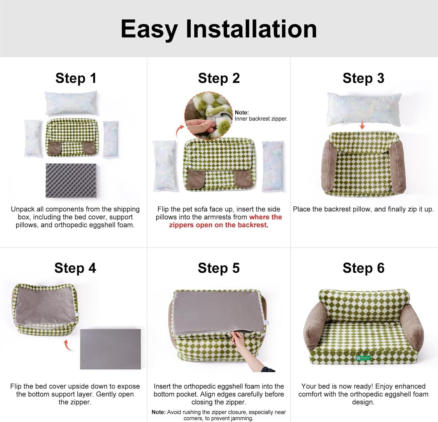 Mewoofun Orthopedic Dog Bed For Small Or Medium Dogs - 34.6 | Other