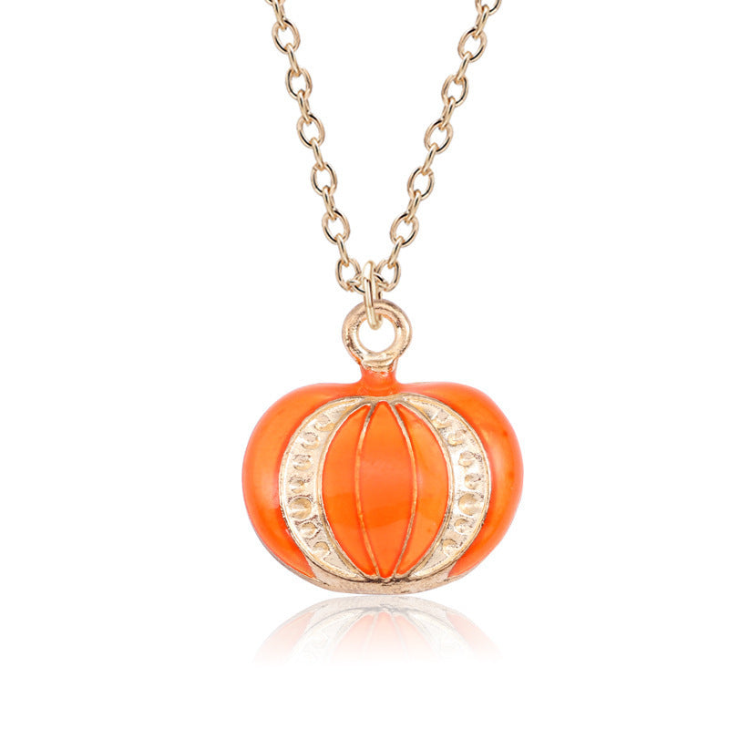 Halloween Oil Drop Pumpkin Cat Necklace Creative Clavicle Ch | Jewelry & Accessories