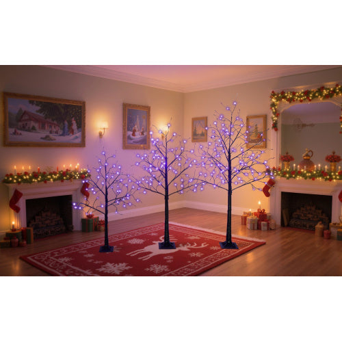 3 Pac Halloween Spooky Tree With Purple Lights, 4ft 5ft And | Other