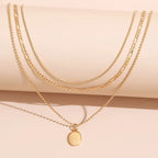 Vintage Geometric Metal Oval Pendant Necklace | Jewelry & Accessories