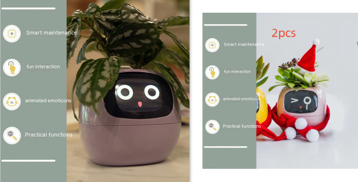 Smart Planter with AI Sensors – Interactive Plant Care with 49+ Expressions & Real-Time Monitoring